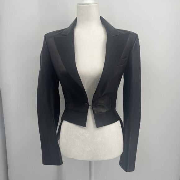 Ralph Lauren Collection Purple Label Black Leather Jacket Tailcoat Tuxedo $3490 - Picture 10 of 16